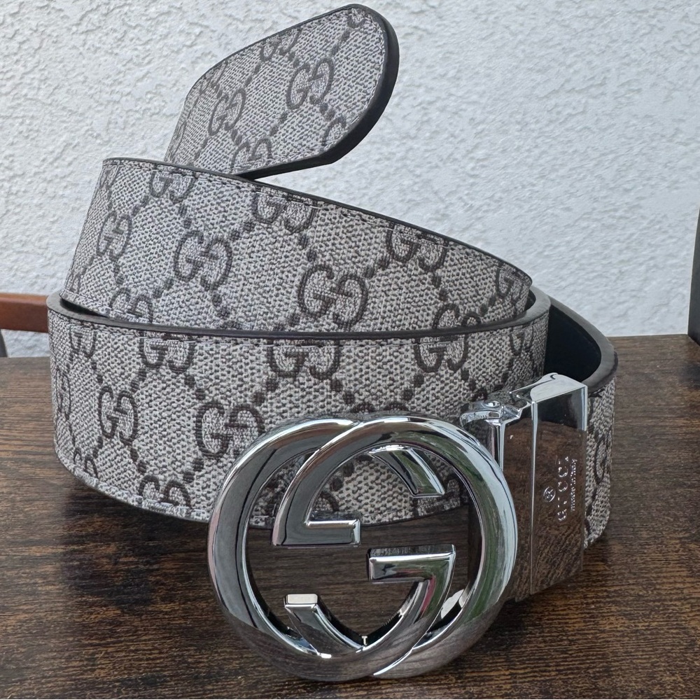Gucci Black and White Monogram Belt Bag